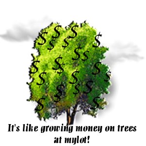 money tree - graphic of tree, clouds, dollar signs banner 'It's like growing money on trees at myLot'