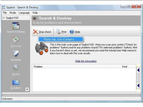 Spybot Search & Destroy - Spybot Search & Destroy, a software for detecting and removing spywares.