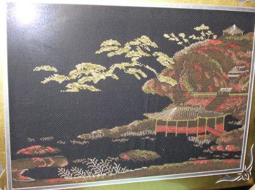 japanese hill - cross stitch