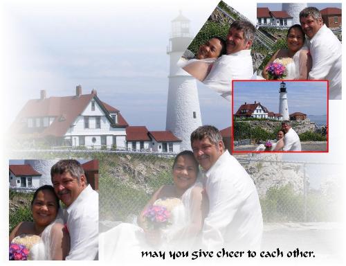 the wedding at the Lighthouse - The wedding at the Portland Head Light. The one of the oldest lighthouses in Maine. George Washington was the one who had it built facing the Atlantic Ocean. It was the venue for our wedding last 07/07/07.