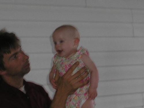 My Husband and our youngest grand-daughter - Sabrina at easter this year . Only a few months old.