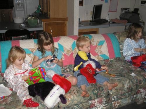 Christmas Wonder - Our kids and grandkids opening their stockings