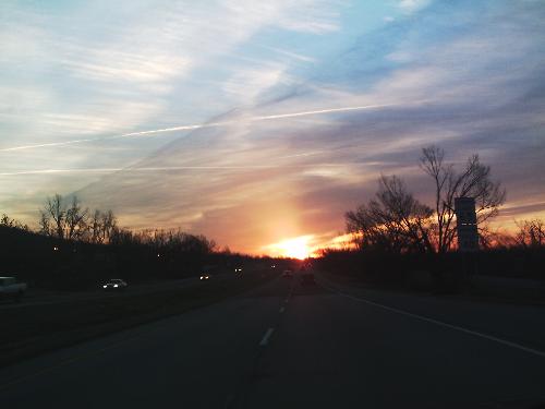 Sunset from March 4 - I took this while driving west along Highway 51 between Tulsa and Stillwater, Oklahoma.