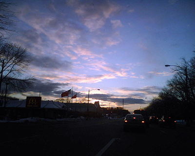 sunset - sunset on my road in north Illinois
