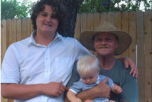 Devin,Dad,Hunter  - this is my son Devin, my Dad Badger, and my brother Hunter.