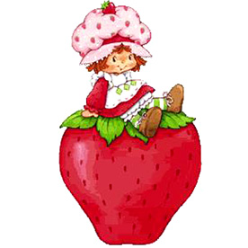 strawberry shortcake - on top of a strawberry
