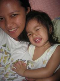 Me and little Gaby, my niece - She woke me up early in the morning so that we could take a picture. 'Wakey Wakey' :)