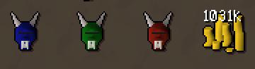 Runescape H&#039;ween Mask set - Photo of all three masks that were bought on this f2p account