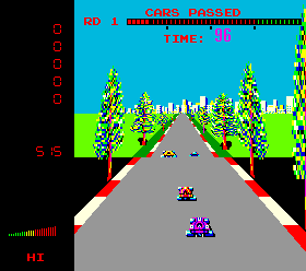 Turbo, arcade game, 1981 SEGA, 80's arcade games - A screen cap of the arcade game Turbo(1981 SEGA).