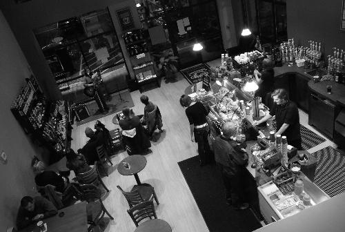 My Music Life In Great Atlanta BW - An air shot in Black and white. This is the same night as the outside piture was shot, but it has a feel as though it was taken back in the 60's. My photograher was a gem. Birdonawire.com is her company. Very creative young person.
