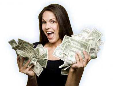 Earning money online - Woman holding a lot of cash! Earning money online - Woman holding a lot of cash!