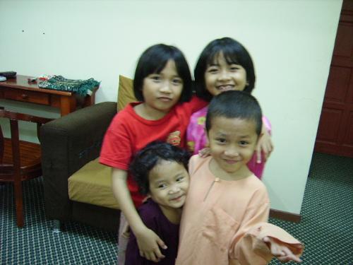 Siblings - This is a picture of my four children. We are happy when we are together. There is nothing to make us happier.