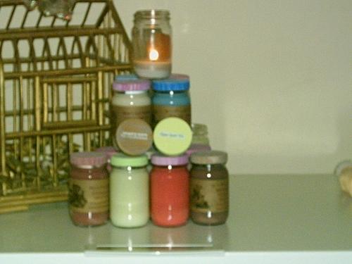 8oz. Candles - What they look like burning. You can see that they burn evenly.