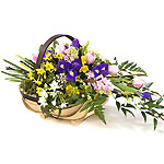 Spring Flowers - A trug of spring flowers, which would be left on the doorstep of a friend, or elderly person unable to get out for Ostara celebrations.