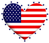 Animated USA heart - Animated USA heart w/ hearts. The Good Ol Red, White & Blue