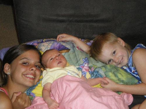 My three princesses - Sasha, Jaleila and baby Shanae posing for the camera