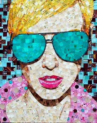 Aviator - An awesome picture from Schimmel Art It's made out of junkmail and ads. How innovative, right? Learn more about the artists and see more pictures at SchimmelArt.com