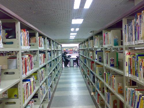 my college library - i always hang out in the library.so i am familiar with it. i love the setting of the library.