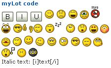 myLot code - formatting and emoticons