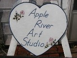 Apple River Art Studio Web Site - This is the sign I made for my studio that sits out at the end of my lane.