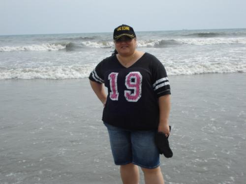 Me on the beach - This is me on the beach our first day there.