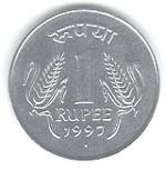 indian one rupee coin - it is a Indian one rupee coin.