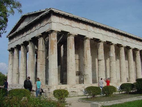 Temple of Hephaestus - Temple of Hephaestus sits on a knoll overlooking the ancient agora (marketplace) of Athens Greece.