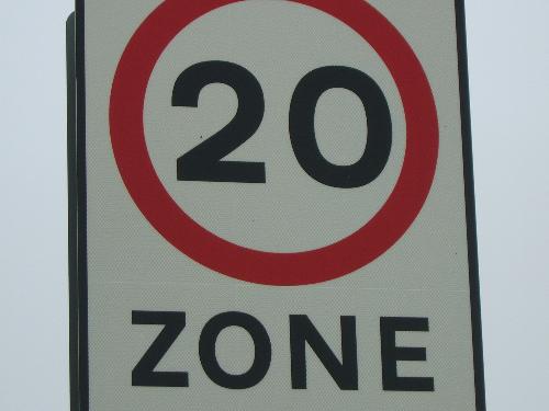 20 Mile Hour Sign - a 20 mile an hour sign