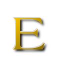 e - The capital letter E from alphabet.