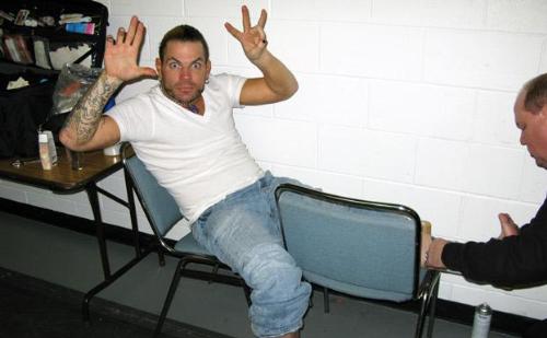 Jeff Hardy - leg in chair