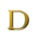 d - The capital letter D from alphabet.