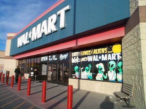 walmart - this walmart welcomes every human, and even aliens...