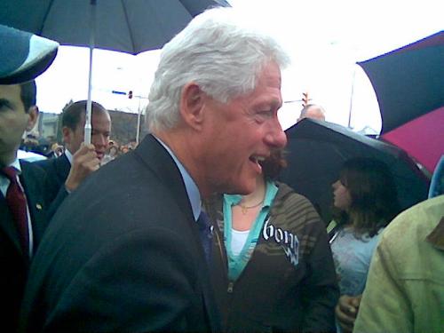 Bill Clinton in Richmond, Indiana - Capture this today in Richmond, Indiana at Firehouse 1, on my cell phone. Didn&#039;t turn out too bad, if I do say so myself...
