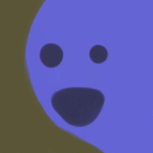 blue doodle - A silly doodle of a blue face