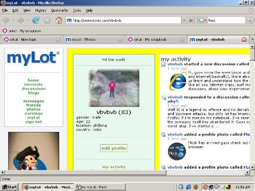 MyLot - This is my actual home page which I may not but all of you guys see................