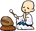Small bonze - Make your heart calm as the ancient well,and make your mind firm as the hard rock!