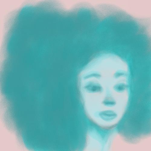 blue woman - a blue woman with a big afro