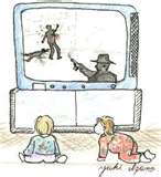 Kids and TV - They love to get close to it but we as adults have to teach them to stay away.