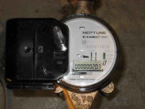E-Coder Water Meter - It is read by a passing vehicle via radio waves.