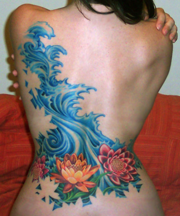Cool Tattoo - A really cool back tattoo that I found on the internet. I loveee the colors in it. It&#039;s also a pretty tight design. I think I would be to afraid to actually get a tattoo that big on myself though!