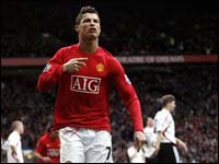 Manchester united, ronaldo - Ronaldo after he scored the goal last night