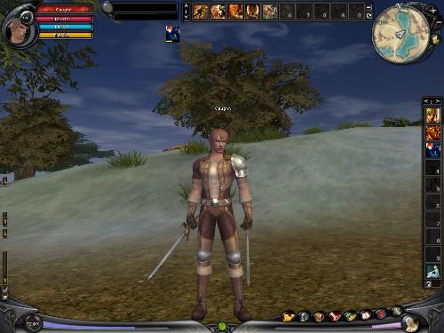 My fighter - This is my LVL 14 Normal mode Fighter named Caughn. I am trying to get him or my LVL 31 Def to LVL 50 so I can start chars on hard mode.