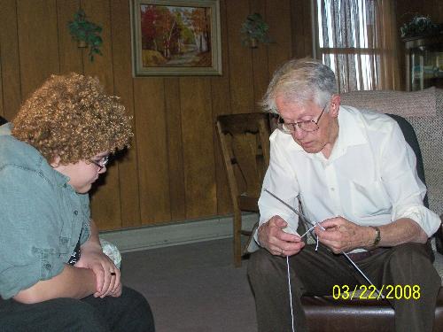 Poppa teaching knitting - My daughter and her Poppa having a "knitting class" LOL Poppa teaching knitting - My daughter and her Poppa having a "knitting class" LOL