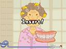 One of the mini games in Wario Ware. - This game involved holding the wii remote as if you were holding a pencil and placing the old lady's dentures in her mouth! Fun,