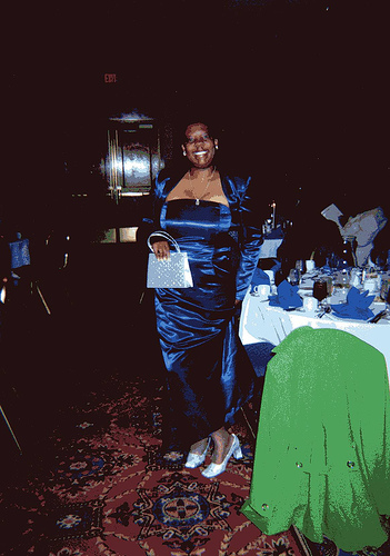 DeAnna in an evening gown - I don't remember which event this was. I just remember that it was a banquet at the church I used to attend. It was either the 100th anniversary banquet or our preacher's retirement banquet. I just can't remember which one.