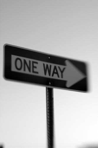 One Way - A picture I took of a One Way sign using a Lensbaby 3G