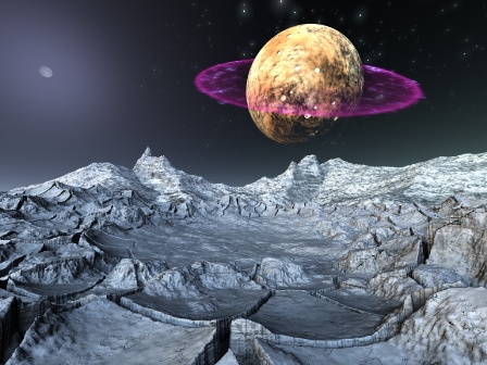 Space - A broken planet of ice.