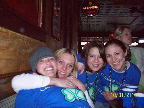 Louisville, KY - St. Patty 08 in KY, My sister, Me, friend Jenny, and friend Erin