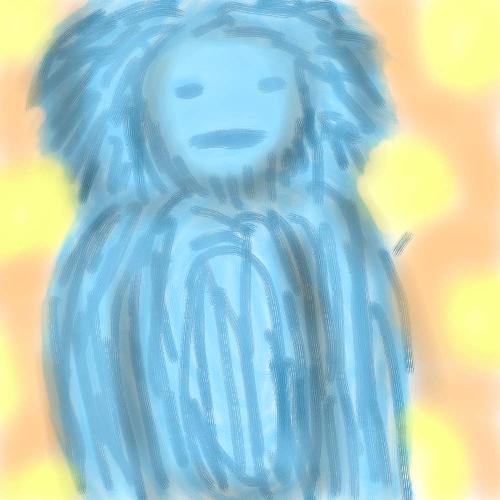 blue monster - A sketch of a blue monster