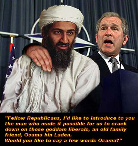 Bush and Osama - Bush and Osama as friends.